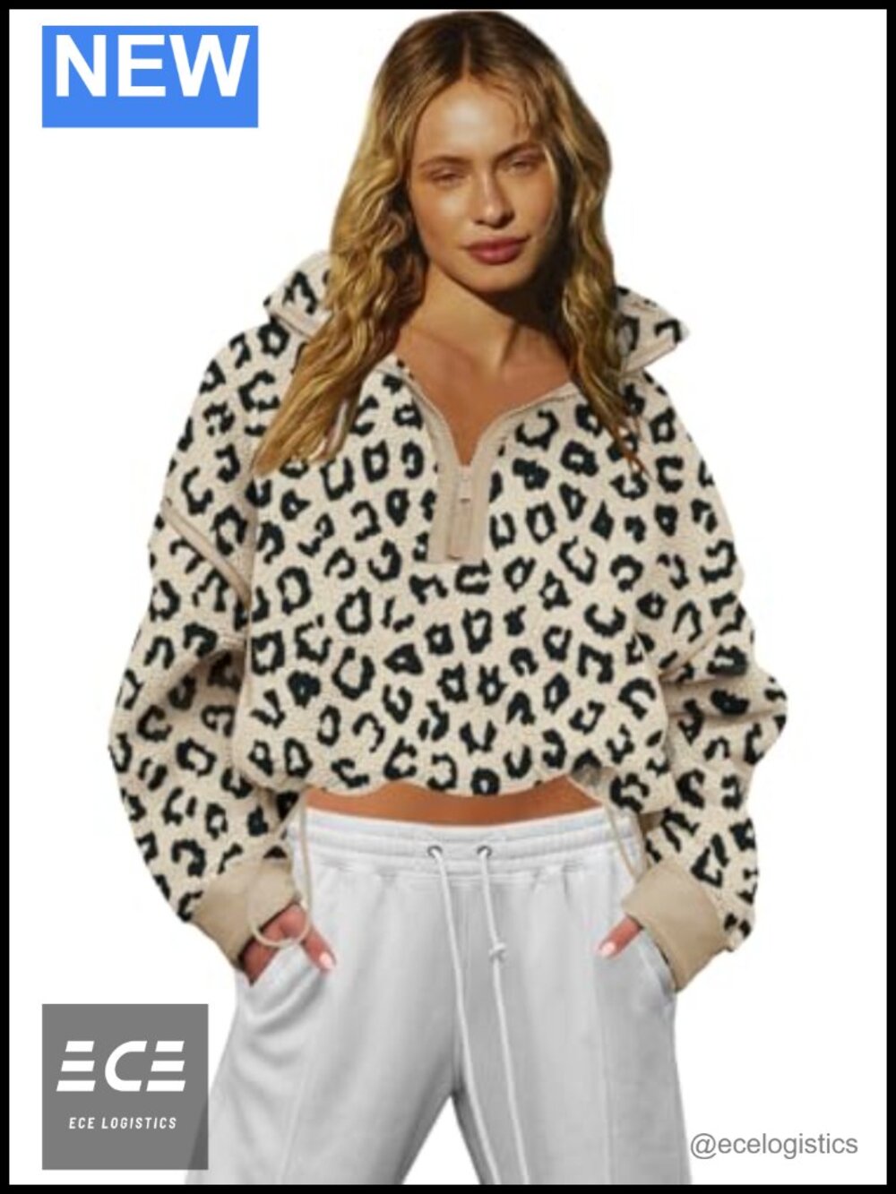 Women Sherpa Fleece Half Zip Sweatshirt Cropped Pullover with Pockets